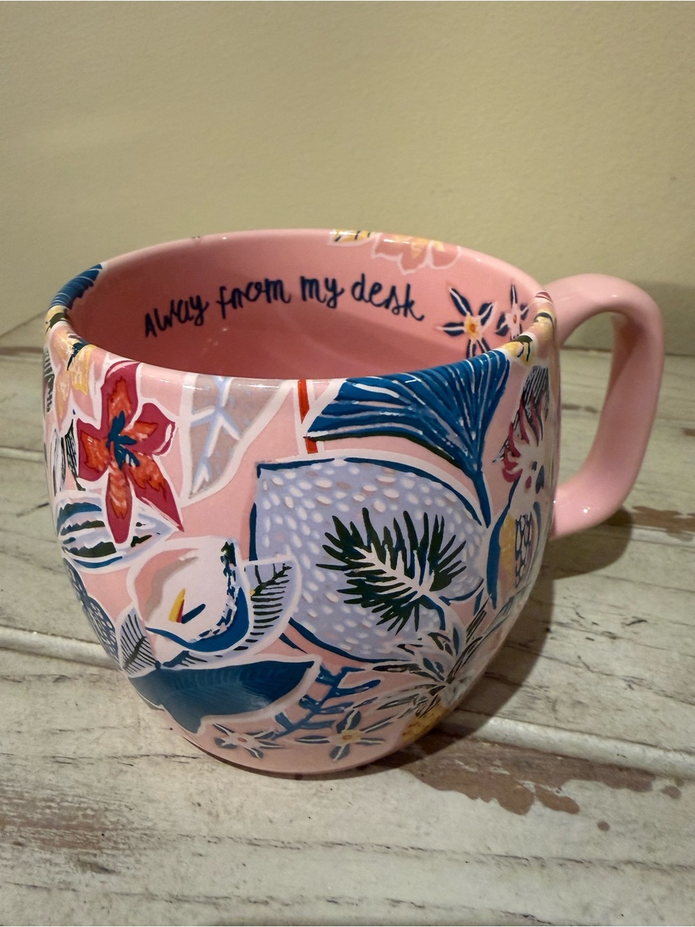 Opalhouse Pink Tropical Cockatoo Mug - Away From My Desk 16oz